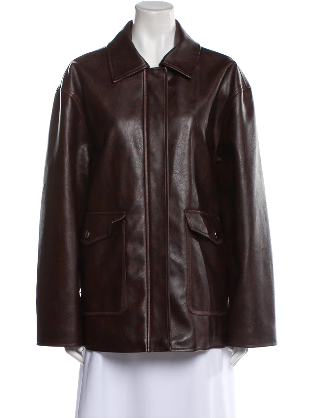 We Wore What Brown Faux Leather Jacket (M)